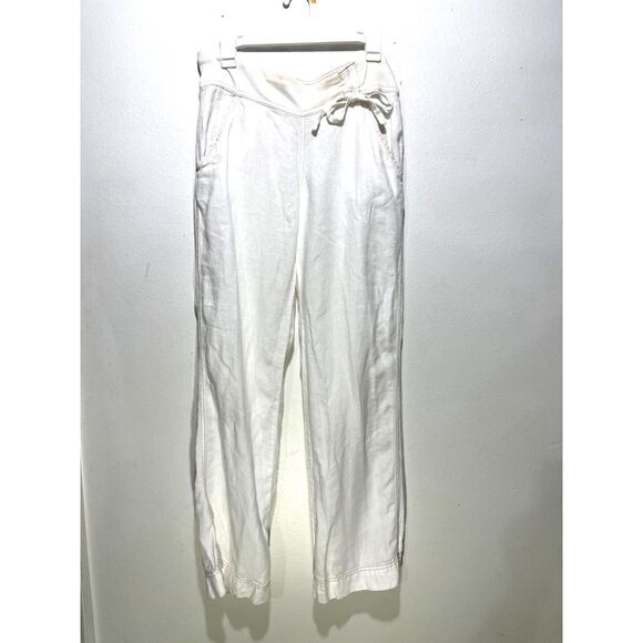 Athleta Pants - Athleta Linen pants low rise wide legs summer vacation resort casual women S